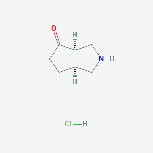 molecular formula C7H12ClNO B3365996 cis-Hexahydro-cyclopenta[c]pyrrol-4-onehydrochloride CAS No. 130657-48-6