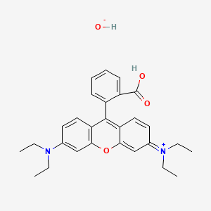 molecular formula C28H32N2O4 B3366016 9-(2-Carboxyphenyl)-3,6-bis(diethylamino)xanthylium hydroxide CAS No. 13082-47-8
