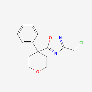 molecular formula C14H15ClN2O2 B3366053 3-(Chloromethyl)-5-(4-phenyloxan-4-yl)-1,2,4-oxadiazole CAS No. 1311316-70-7