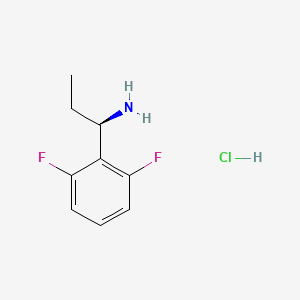 molecular formula C9H12ClF2N B3366077 (R)-1-(2,6-DIFLUOROPHENYL)PROPAN-1-AMINE hydrochloride CAS No. 1313593-60-0