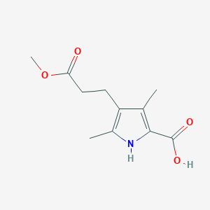 molecular formula C11H15NO4 B3366147 4-(2-甲氧羰基乙基)-3,5-二甲基-1H-吡咯-2-羧酸 CAS No. 13219-76-6