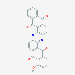 molecular formula C28H14N2O5 B3366155 10-Hydroxy-2,17-diazaheptacyclo[16.12.0.03,16.04,13.06,11.019,28.021,26]triaconta-1(18),2,4(13),6(11),7,9,14,16,19(28),21,23,25,29-tridecaene-5,12,20,27-tetrone CAS No. 1324-28-3