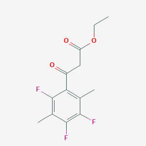 molecular formula C13H13F3O3 B3366173 3-Oxo-3-(2,4,5-trifluoro-3,6-dimethyl-phenyl)-propionic acid ethyl ester CAS No. 132630-88-7