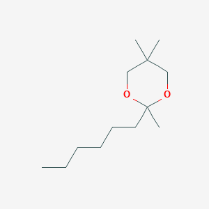 molecular formula C13H26O2 B3366176 2-Hexyl-2,5,5-trimethyl-1,3-dioxane CAS No. 13273-86-4