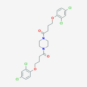 molecular formula C24H26Cl4N2O4 B336618 1,4-Bis[4-(2,4-dichlorophenoxy)butanoyl]piperazine 