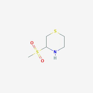 molecular formula C5H11NO2S2 B3366187 3-Methanesulfonylthiomorpholine CAS No. 1333919-17-7