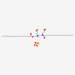 molecular formula C46H94N2O9S B3366243 Ethanaminium, N-(2-hydroxyethyl)-N-(2-((2-hydroxyethyl)(1-oxooctadecyl)amino)ethyl)-N-methyl-2-((1-oxooctadecyl)oxy)-, methyl sulfate (salt) CAS No. 13441-22-0