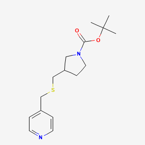 molecular formula C16H24N2O2S B3366299 tert-Butyl 3-(((pyridin-4-ylmethyl)thio)methyl)pyrrolidine-1-carboxylate CAS No. 1353979-28-8