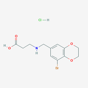molecular formula C12H15BrClNO4 B3366315 3-{[(8-Bromo-2,3-dihydro-1,4-benzodioxin-6-yl)methyl]amino}propanoic acid hydrochloride CAS No. 1354949-74-8