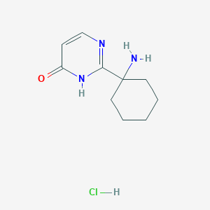 molecular formula C10H16ClN3O B3366321 2-(1-Aminocyclohexyl)-1,4-dihydropyrimidin-4-one hydrochloride CAS No. 1354950-74-5