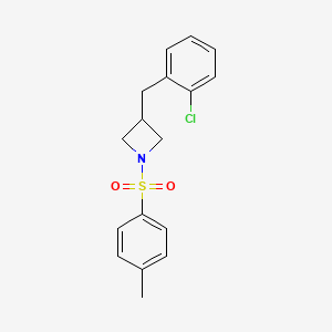 molecular formula C17H18ClNO2S B3366323 3-(2-Chlorobenzyl)-1-tosylazetidine CAS No. 1354952-50-3