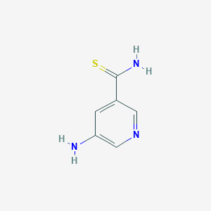 molecular formula C6H7N3S B3366331 5-Aminopyridine-3-carbothioamide CAS No. 1355610-88-6