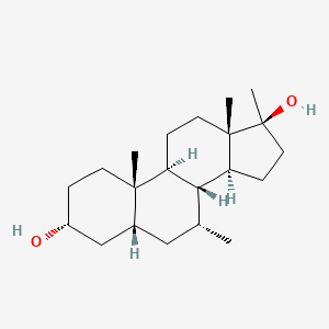 molecular formula C21H36O2 B3366341 7alpha,17alpha-Dimethyl-5beta-androstane-3alpha,17beta-diol CAS No. 13611-10-4