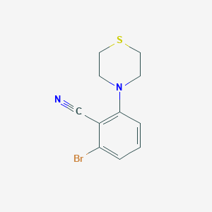 molecular formula C11H11BrN2S B3366376 2-Bromo-6-(thiomorpholino)benzonitrile CAS No. 1365272-93-0