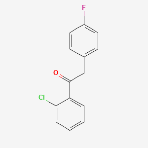 molecular formula C14H10ClFO B3366397 1-(2-氯苯基)-2-(4-氟苯基)乙酮 CAS No. 137101-74-7