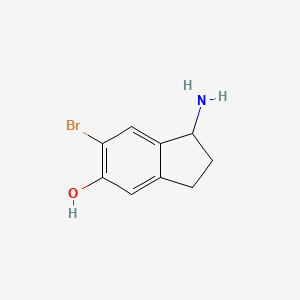 molecular formula C9H10BrNO B3366412 1-amino-6-bromo-2,3-dihydro-1H-inden-5-ol CAS No. 1373223-16-5