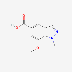 molecular formula C10H10N2O3 B3366416 7-Methoxy-1-methyl-1H-indazole-5-carboxylic acid CAS No. 1373223-79-0
