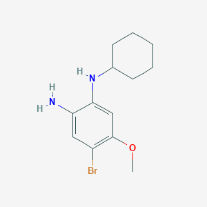 molecular formula C13H19BrN2O B3366440 4-Bromo-1-N-cyclohexyl-5-methoxybenzene-1,2-diamine CAS No. 1373232-75-7