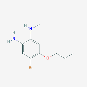 molecular formula C10H15BrN2O B3366448 4-Bromo-1-N-methyl-5-propoxybenzene-1,2-diamine CAS No. 1373232-86-0