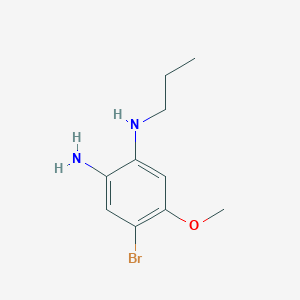 molecular formula C10H15BrN2O B3366454 4-Bromo-5-methoxy-1-N-propylbenzene-1,2-diamine CAS No. 1373232-97-3