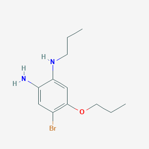 molecular formula C12H19BrN2O B3366465 4-Bromo-5-propoxy-1-N-propylbenzene-1,2-diamine CAS No. 1373233-23-8