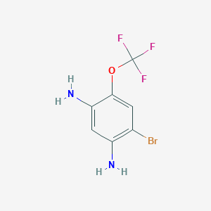 molecular formula C7H6BrF3N2O B3366476 4-Bromo-6-(trifluoromethoxy)benzene-1,3-diamine CAS No. 1373233-29-4