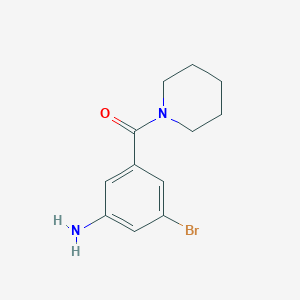 molecular formula C12H15BrN2O B3366493 3-Bromo-5-[(piperidin-1-yl)carbonyl]aniline CAS No. 1375069-05-8