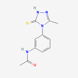 molecular formula C11H12N4OS B3366499 N-[3-(3-mercapto-5-methyl-4H-1,2,4-triazol-4-yl)phenyl]acetamide CAS No. 137582-02-6