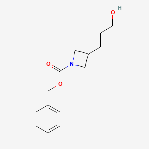 molecular formula C14H19NO3 B3366509 Benzyl 3-(3-hydroxypropyl)azetidine-1-carboxylate CAS No. 1381947-67-6