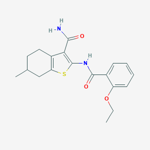 molecular formula C19H22N2O3S B336651 2-[(2-Ethoxybenzoyl)amino]-6-methyl-4,5,6,7-tetrahydro-1-benzothiophene-3-carboxamide 