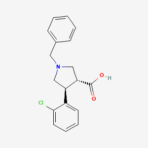 molecular formula C18H18ClNO2 B3366519 Trans-1-benzyl-4-(2-chlorophenyl)pyrrolidine-3-carboxylic acid CAS No. 1381948-19-1