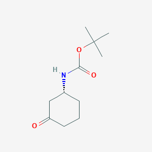 molecular formula C11H19NO3 B3366551 tert-butyl N-[(1R)-3-oxocyclohexyl]carbamate CAS No. 1383797-87-2