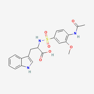 molecular formula C20H21N3O6S B3366611 2-(4-acetamido-3-methoxybenzenesulfonamido)-3-(1H-indol-3-yl)propanoic acid CAS No. 1396966-98-5