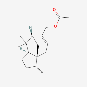 molecular formula C17H26O2 B3366630 雪松烯乙酸酯 CAS No. 1405-92-1