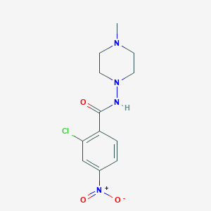 molecular formula C12H15ClN4O3 B336664 2-chloro-N-(4-methylpiperazin-1-yl)-4-nitrobenzamide 