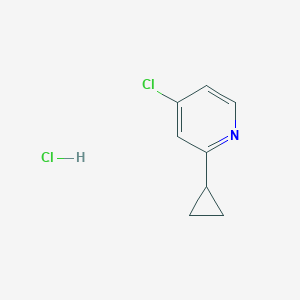 molecular formula C8H9Cl2N B3366645 4-Chloro-2-cyclopropyl-pyridine hydrochloride CAS No. 1414958-99-8