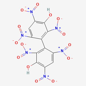 molecular formula C12H4N6O14 B3366672 2,2',4,4',6,6'-Hexanitro(1,1'-biphenyl)-3,3'-diol CAS No. 14184-98-6