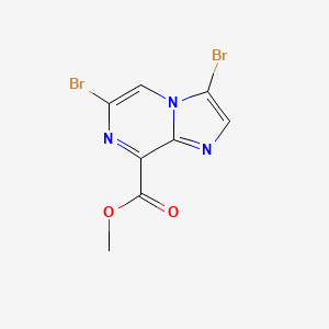 molecular formula C8H5Br2N3O2 B3366687 Methyl 3,6-dibromoimidazo[1,2-a]pyrazine-8-carboxylate CAS No. 1420670-22-9
