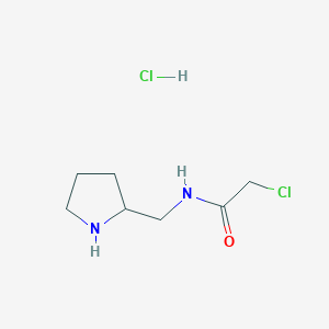 molecular formula C7H14Cl2N2O B3366689 2-Chloro-N-(pyrrolidin-2-ylmethyl)acetamide hydrochloride CAS No. 1420879-45-3