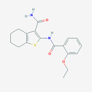 molecular formula C18H20N2O3S B336670 2-[(2-Ethoxybenzoyl)amino]-4,5,6,7-tetrahydro-1-benzothiophene-3-carboxamide 
