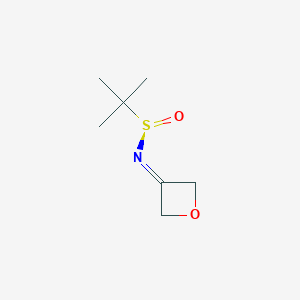 molecular formula C7H13NO2S B3366709 (R)-2-Methyl-N-(oxetan-3-ylidene)propane-2-sulfinamide CAS No. 1427587-60-7