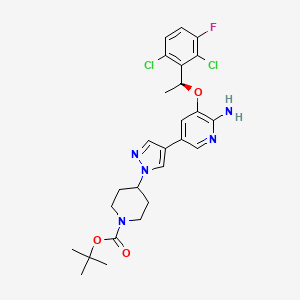 molecular formula C26H30Cl2FN5O3 B3366719 (S)-tert-Butyl 4-(4-(6-amino-5-(1-(2,6-dichloro-3-fluorophenyl)ethoxy)pyridin-3-yl)-1H-pyrazol-1-yl)piperidine-1-carboxylate CAS No. 1428476-86-1