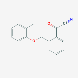 molecular formula C16H13NO2 B3366749 2-(2-Methylphenoxymethyl)benzoyl cyanide CAS No. 143211-11-4
