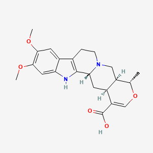 molecular formula C22H26N2O5 B3366768 Reserpilinic acid CAS No. 14358-76-0