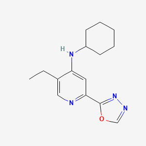 Pyridine, 4-(cyclohexylamino)-5-ethyl-2-(1,3,4-oxadiazol-2-yl)-