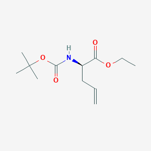 molecular formula C12H21NO4 B3366867 (2R)-2-(tert-Butyloxycarbonylamino)-4-pentenoic acid ethyl ester CAS No. 149117-85-1