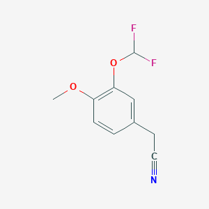molecular formula C10H9F2NO2 B3366939 2-[3-(Difluoromethoxy)-4-methoxyphenyl]acetonitrile CAS No. 153587-50-9