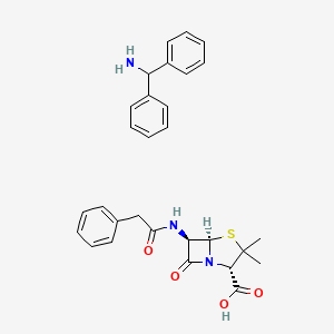 molecular formula C29H31N3O4S B3366940 Penicillin G benzhydrylamine CAS No. 1538-11-0