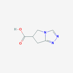 molecular formula C6H7N3O2 B3366947 6,7-Dihydro-5H-pyrrolo[2,1-c][1,2,4]triazole-6-carboxylic acid CAS No. 1547025-86-4