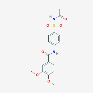 molecular formula C17H18N2O6S B336702 N-[4-(acetylsulfamoyl)phenyl]-3,4-dimethoxybenzamide 